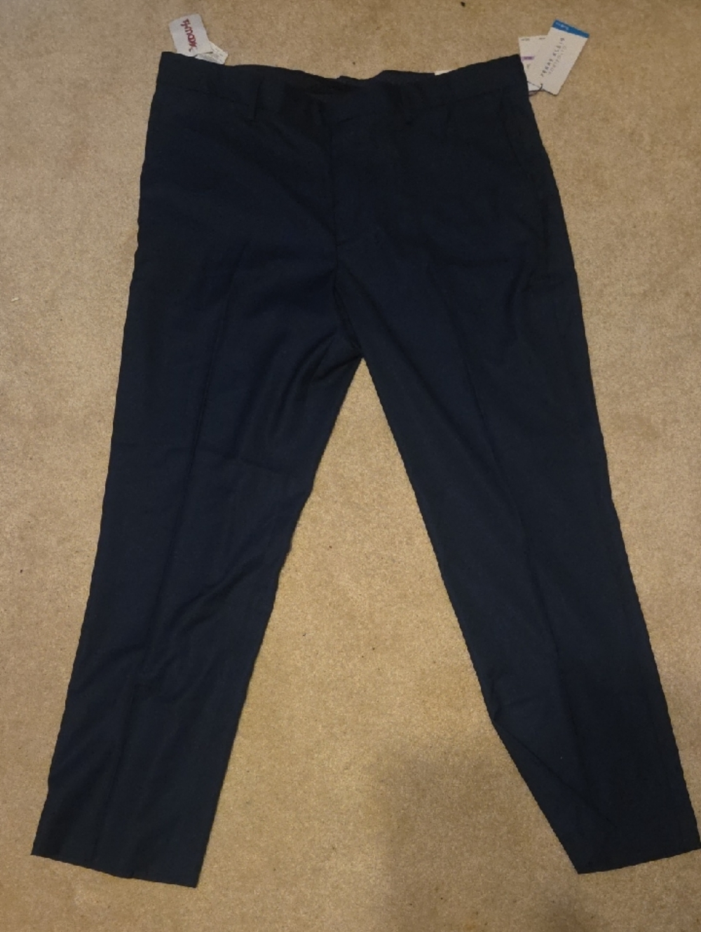Men's Classic Dark Blue Dress Pants - Tailored Look